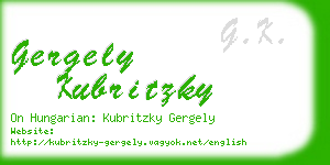 gergely kubritzky business card